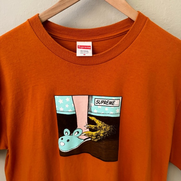SUPREME Bed Tee Rust FW2021 Season 100% Cotton - Picture 5 of 14